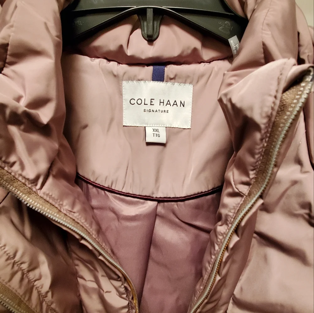 Cole Haan Bib Insert Down Coat - Picture 4 of 6